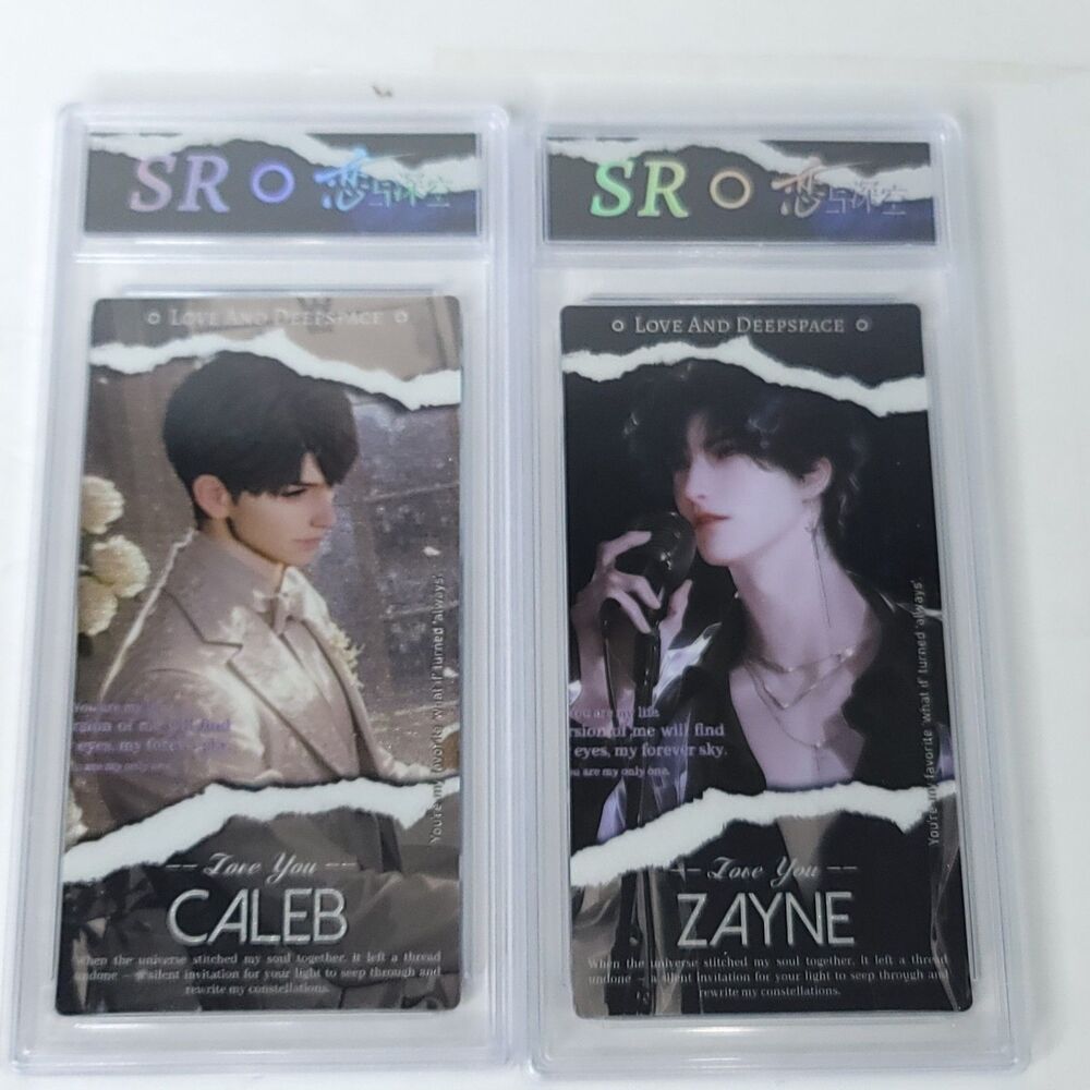 Love and Deep Space Zayne Caleb Trading Card Encased Collectible Lot of 2 Holo